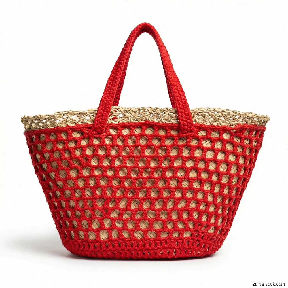 Red Crochet Net Market Bag