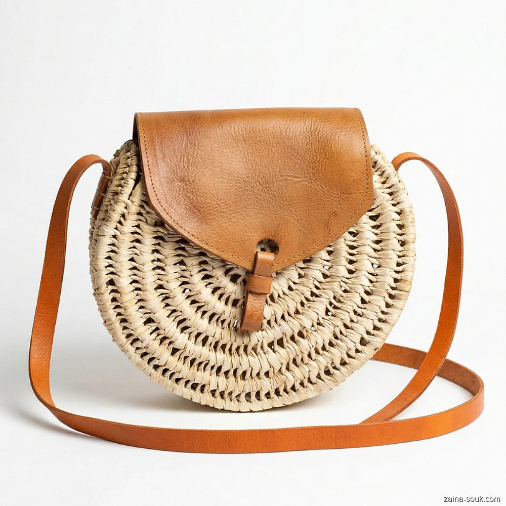 Round Straw Crossbody Bag